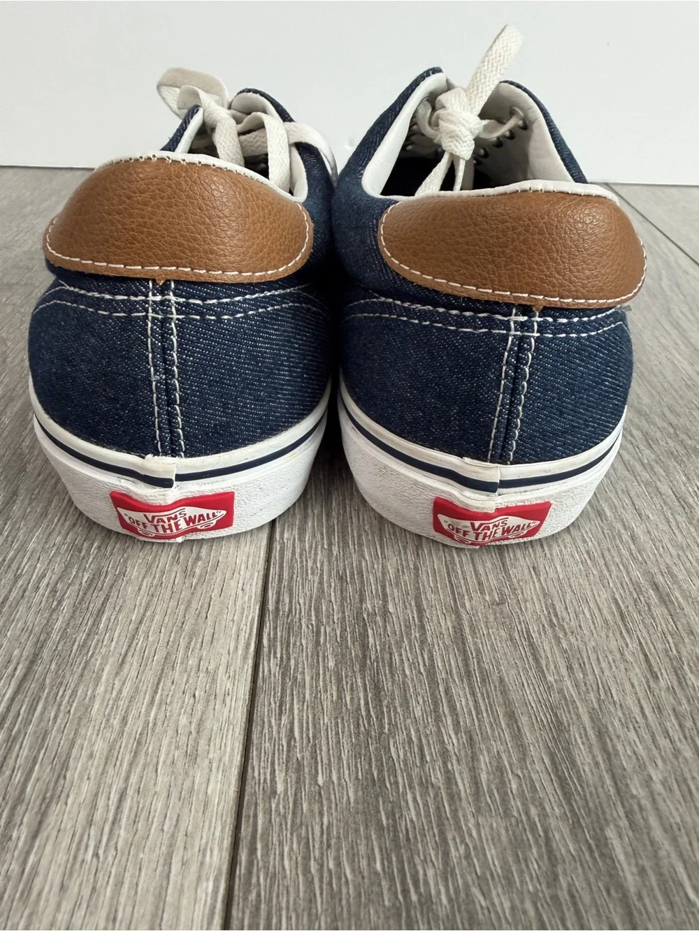 RARE VANS Classic Era Blue Jeans Denim Two Tone Brown Sz 10.5 Men's Shoes
